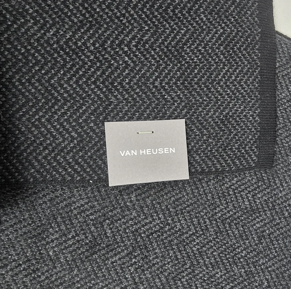 NWT Van Heusen Charcoal Herringbone 72'' Scarf